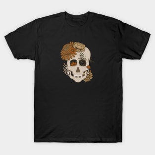 Autumn Floral Skull T-Shirt